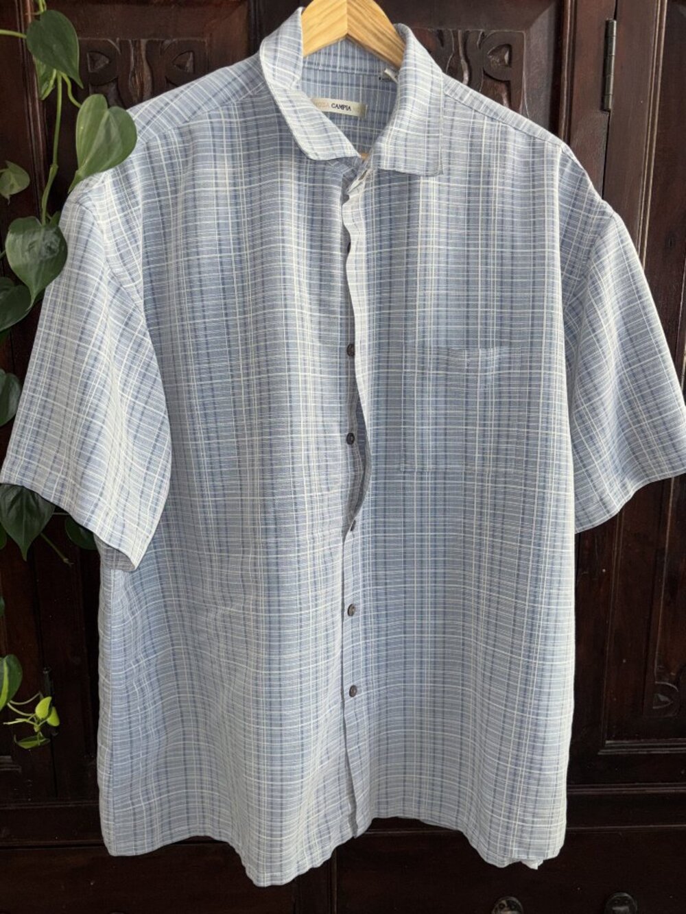 XL Campia Blue White Check Shirt